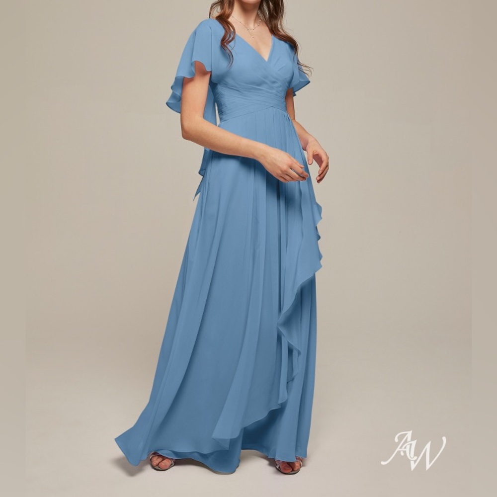 AW Bridal Clarice Dress A-line floor length blue women’s dress size 8 du…